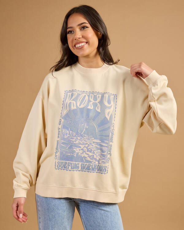 Roxy Lineup Oversized Crew Neck Sweatshirt for Womens