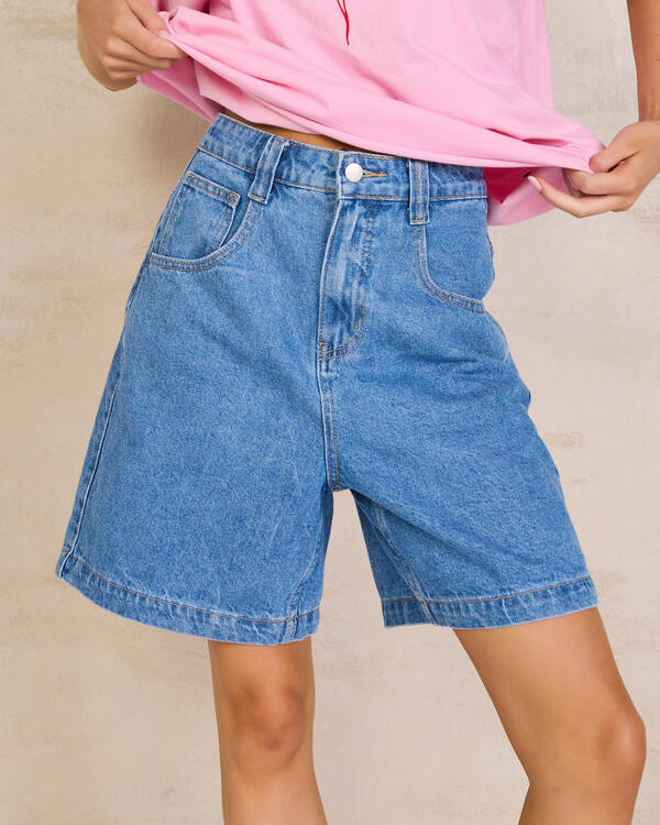 Afends Emilie- Denim Workwear Short for Womens