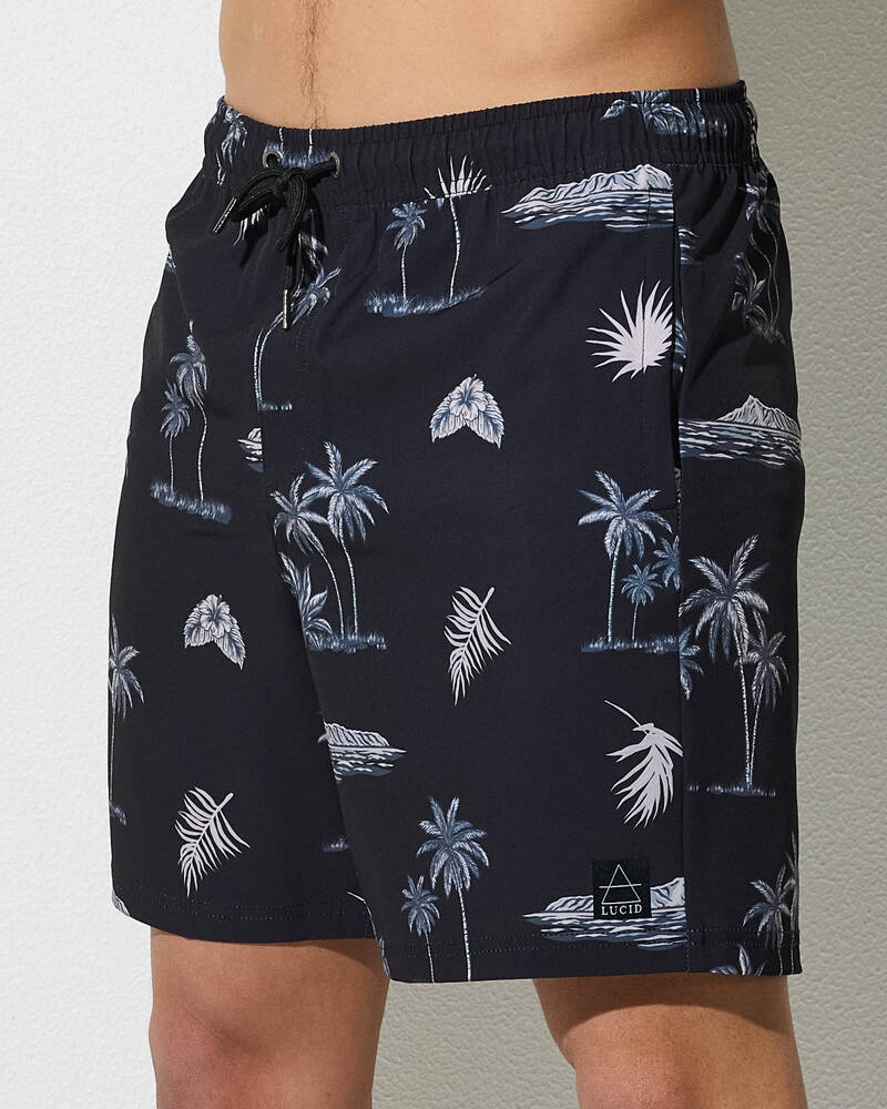 Lucid Nightfall Elastic Waist Board Shorts for Mens