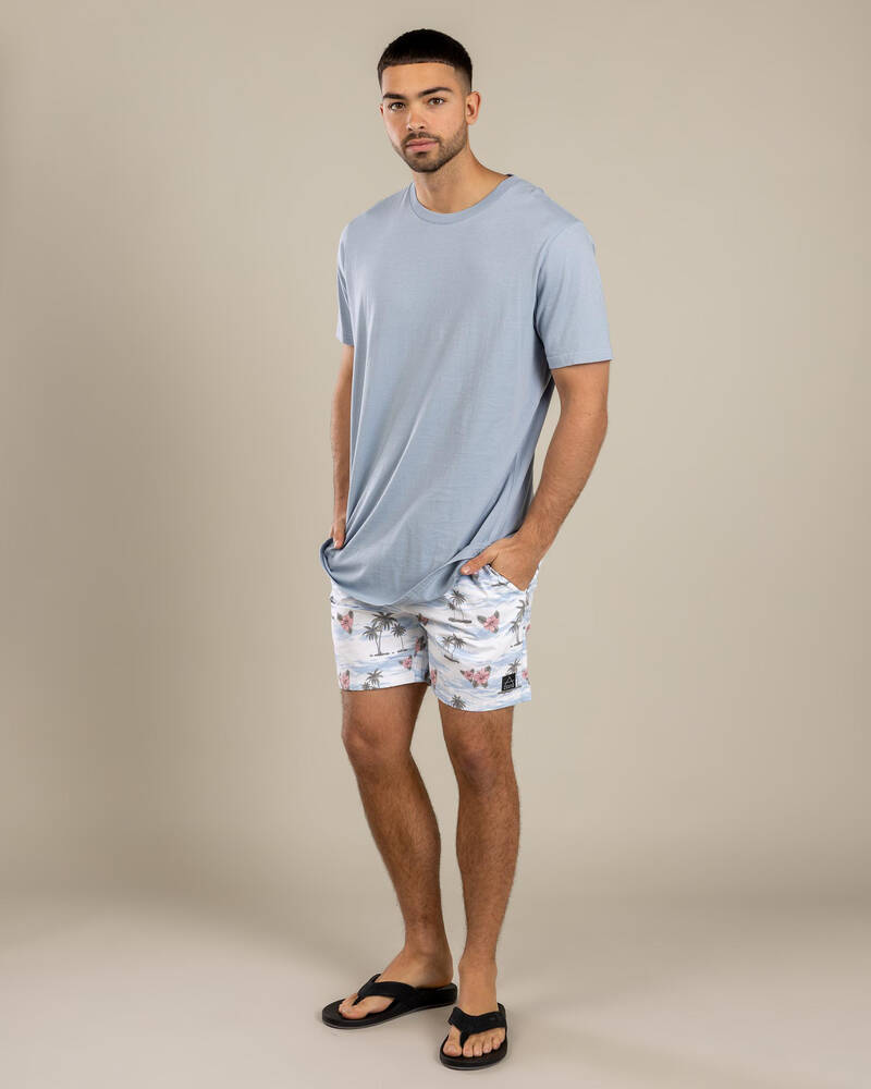 Lucid Floretta Elastic Waist Board Shorts for Mens
