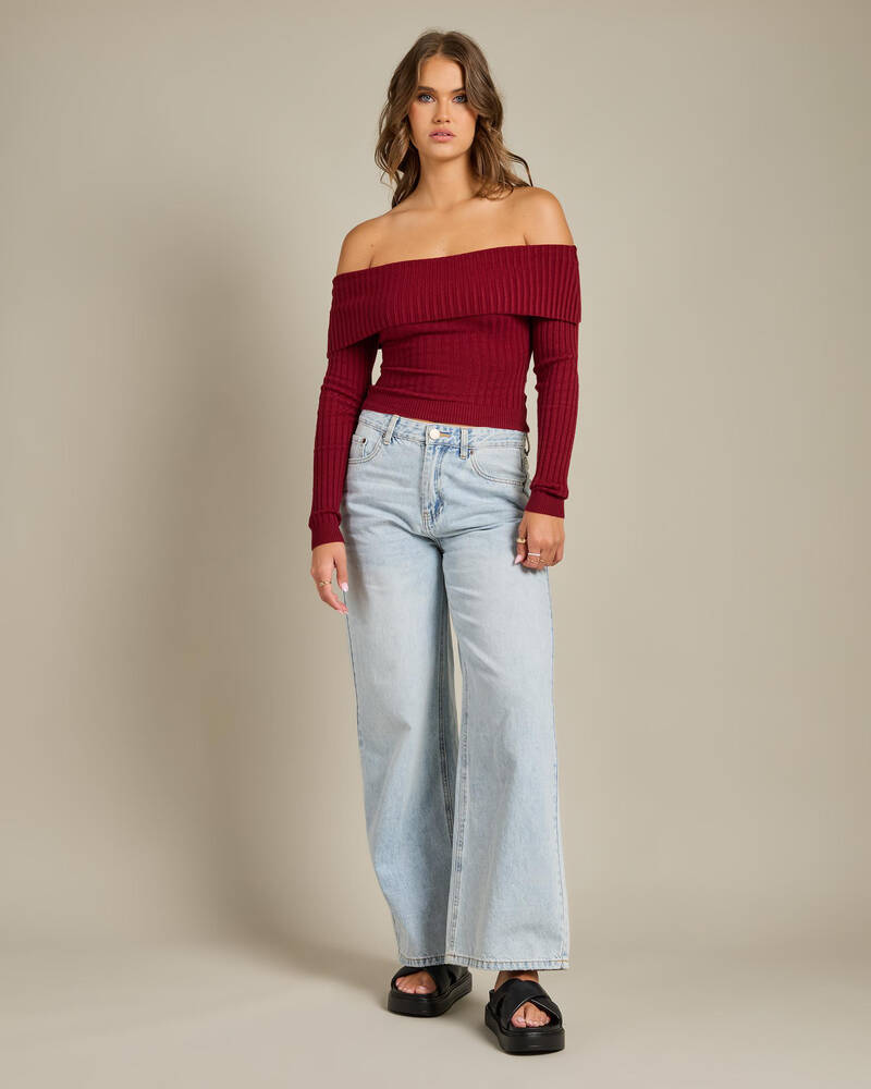 Ava And Ever Ari Off Shoulder Knit Top for Womens
