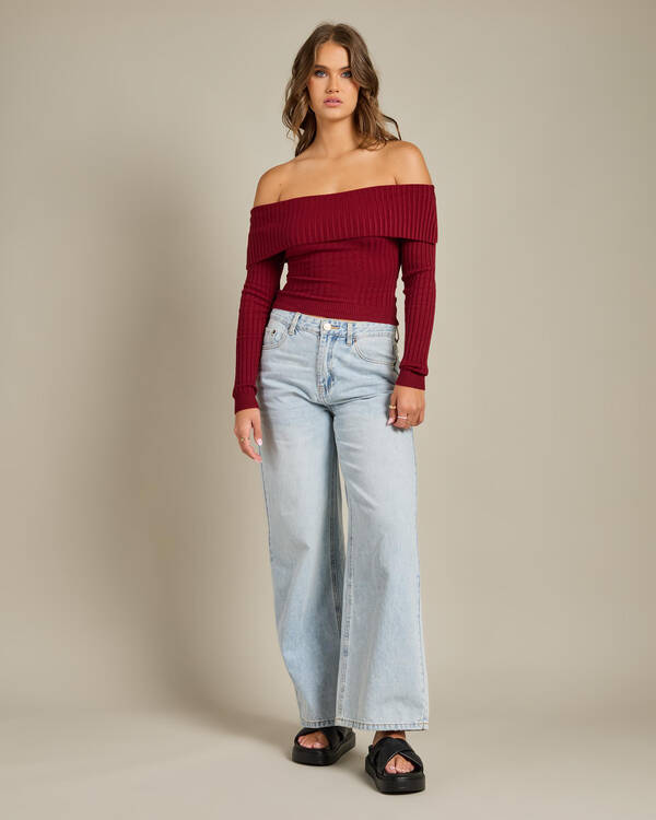 Ava And Ever Ari Off Shoulder Knit Top for Womens