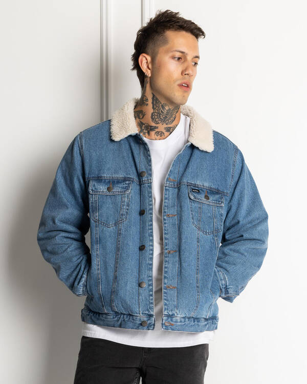 RVCA Denim Sherpa Trucker Jacket for Mens