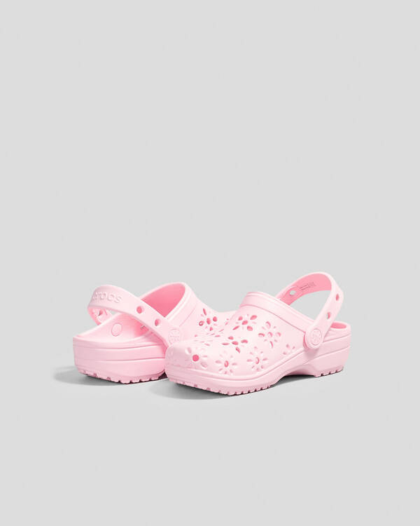 Crocs Kids' Classic Floral Cut Out Clogs for Unisex