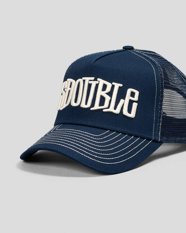 S-Double Mid-Block Curved Peak Trucker Cap for Mens