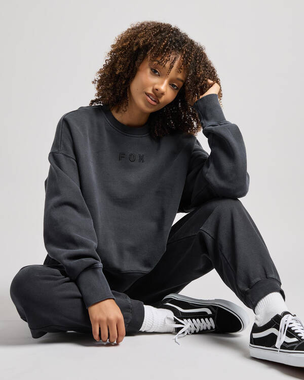 Fox Wordmark OV Fleece Crew Sweatshirt for Womens