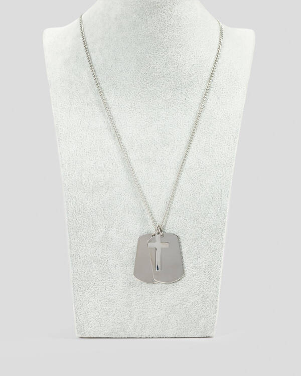 REPUBLIK Dog Tags With Cross Necklace for Mens