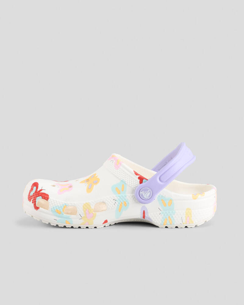 Crocs Kids' Classic Butterfly Graphic Clogs for Unisex