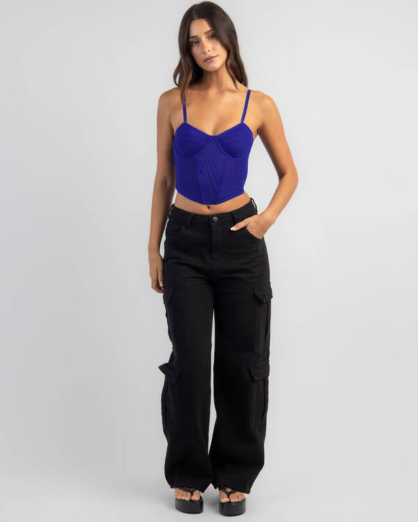 Ava And Ever Stassie Mesh Corset Top for Womens
