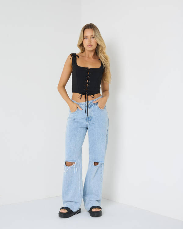 Ava And Ever Joey Lace Up Corset Top for Womens