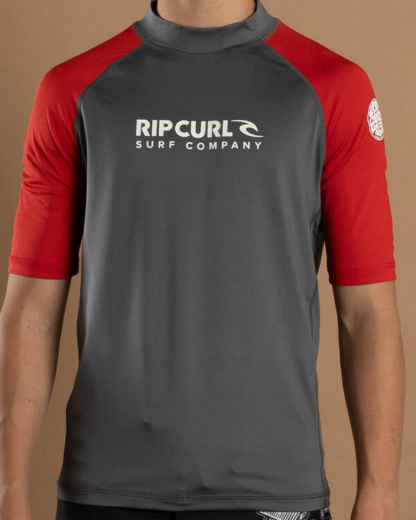 Rip Curl Boys' Shock Short Sleeve Rash Vest for Mens