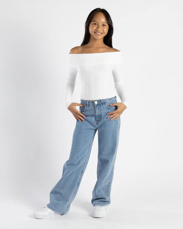 Ava And Ever Girls' Ari Off Shoulder Knit Top for Womens