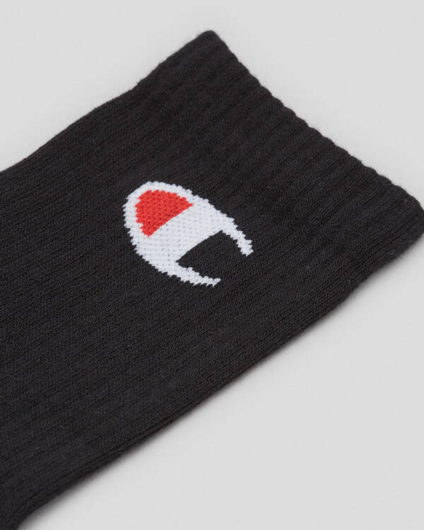 Champion Boys' Large Sport C Logo Crew Socks 3 Pack for Mens