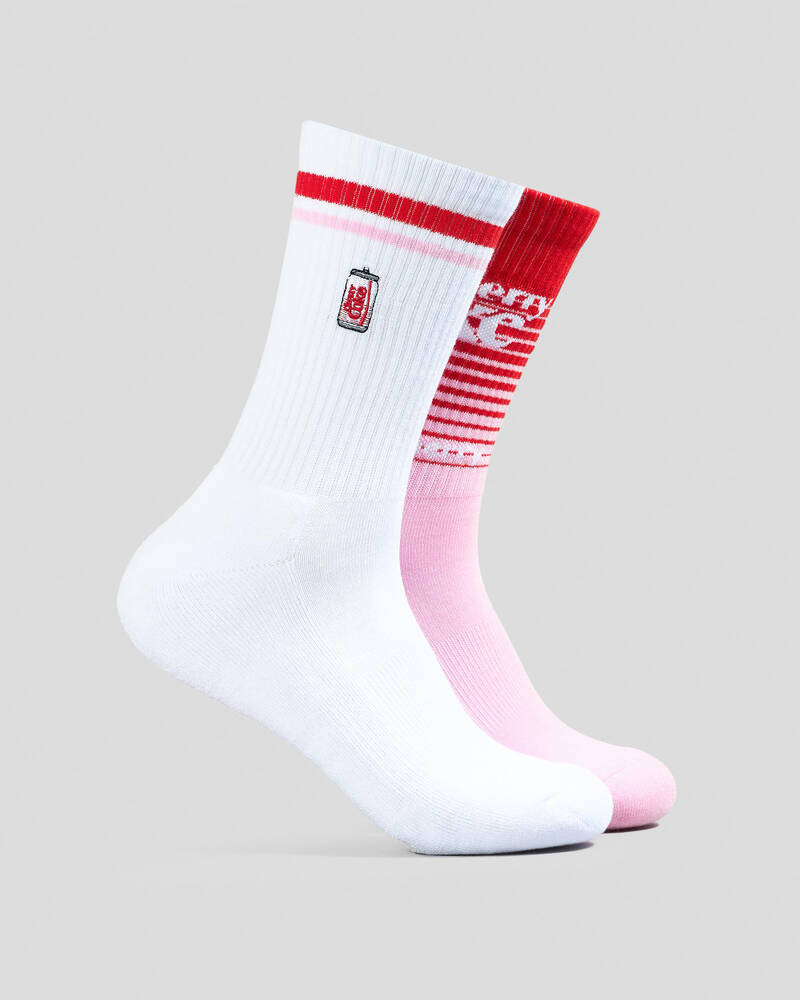 FOOT-IES Cherry Coke Micro Sneaker Socks 2 Pack for Mens