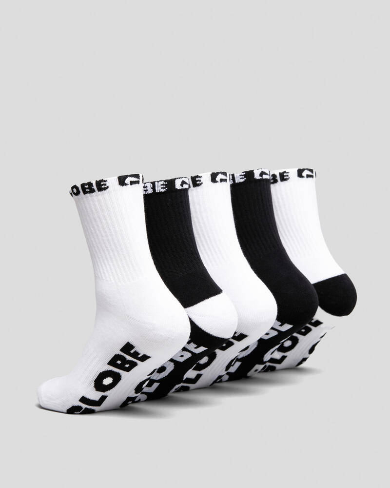 Globe Quarter Crew 5 Pack Socks for Mens