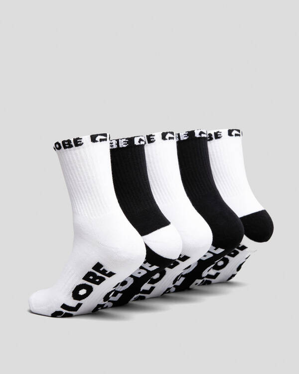 Globe Quarter Crew 5 Pack Socks for Mens