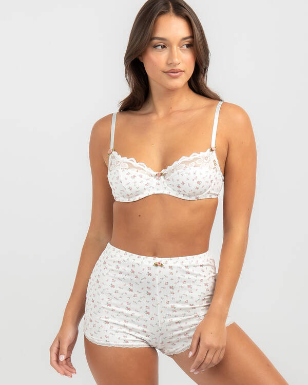 Secret Wishes Bellis Floral Print Lace Bra for Womens