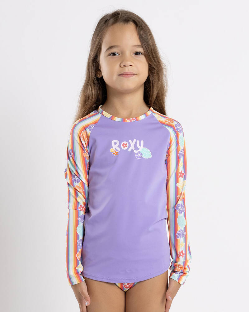 Roxy Toddlers' Rainbow Bay Stripe Long Sleeve Rash Vest Set for Womens