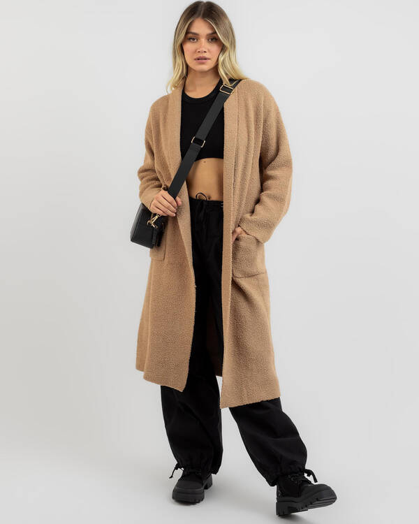 Ava And Ever Penelope Longline Teddy Knit Cardigan for Womens