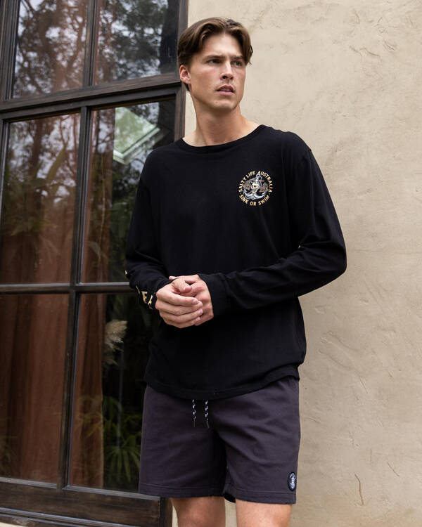 Salty Life Sink Or Swim Long Sleeve T-Shirt for Mens