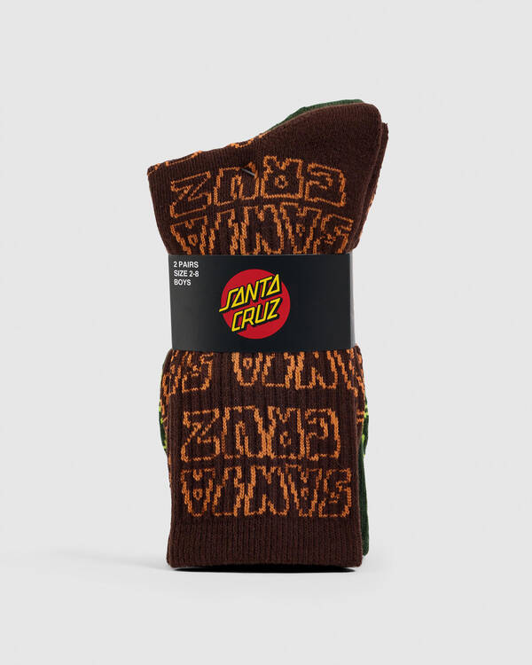 Santa Cruz Boys' Multi Cruz Stack Repeat Crew Socks 2 Pack for Mens
