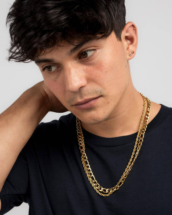 REPUBLIK Gold Combo Chain Necklace for Mens