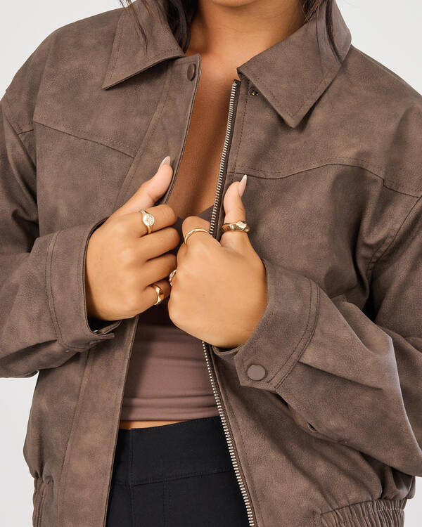 Ava And Ever Brando Faux Leather Jacket for Womens