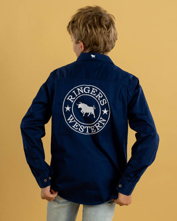 Ringers Western Boys' Jackaroo Full Button Work Long Sleeve Shirt for Mens