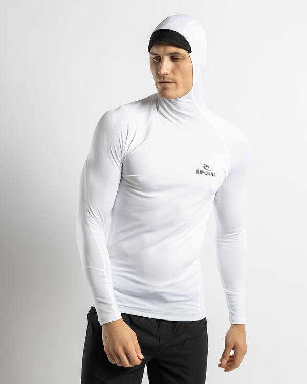 Rip Curl Stack UPF Performance Hood Long Sleeve Rash Vest for Mens