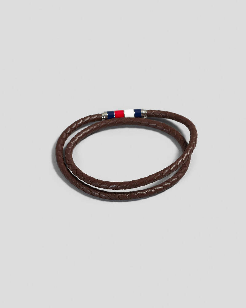 Tommy Hilfiger Leather Wrap Bracelet for Mens