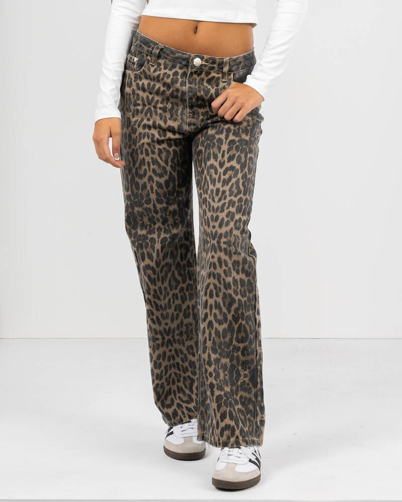 DESU Girls' Wild Cat Straight Leg Jeans for Womens
