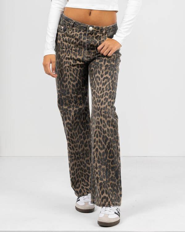 DESU Girls' Wild Cat Straight Leg Jeans for Womens