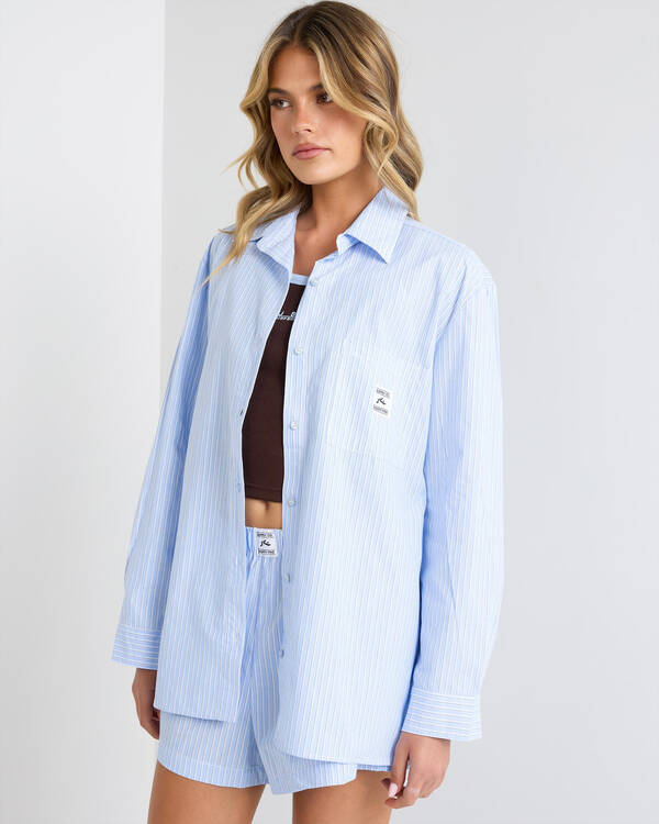Rusty Ava Stripe Oversized Shirt for Womens