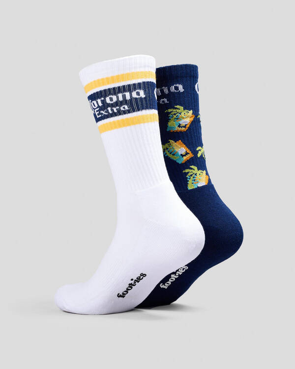 FOOT-IES Corona Beach Life Sneaker Socks 2 Pack for Mens