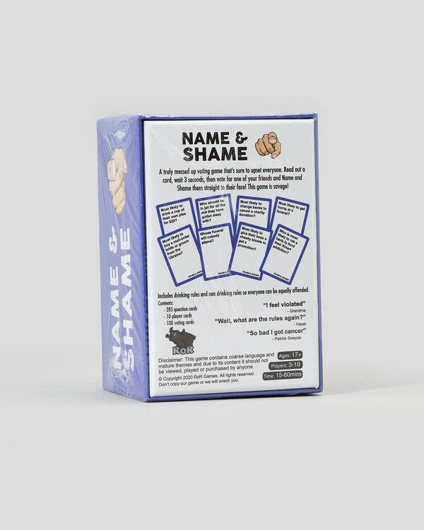 Get It Now Name & Shame Card Game for Unisex