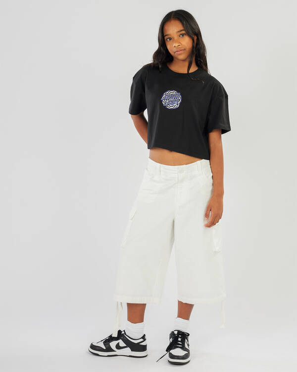 Santa Cruz Girls' Field Check Dot Cropped T-Shirt for Womens