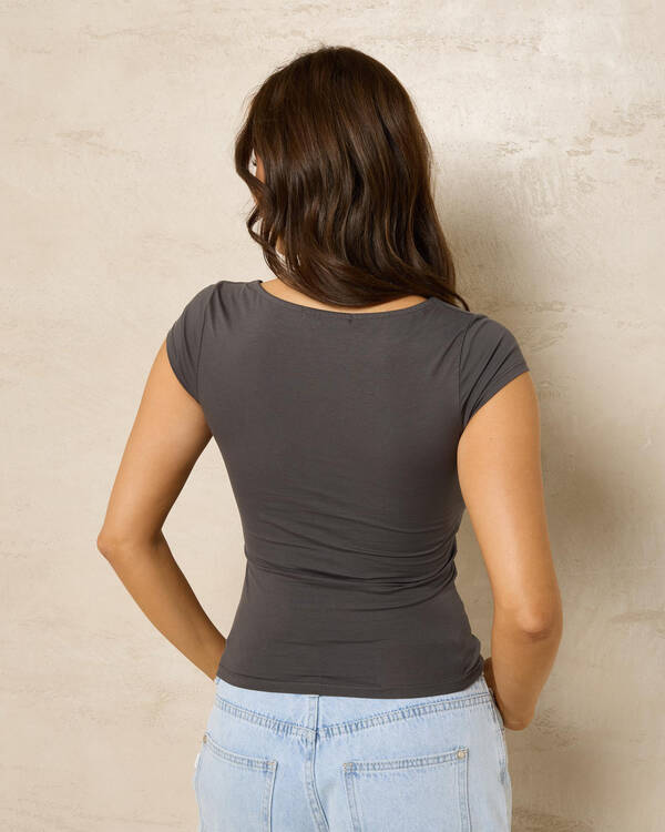 Ava And Ever Basic Milly Square Neck Tee for Womens