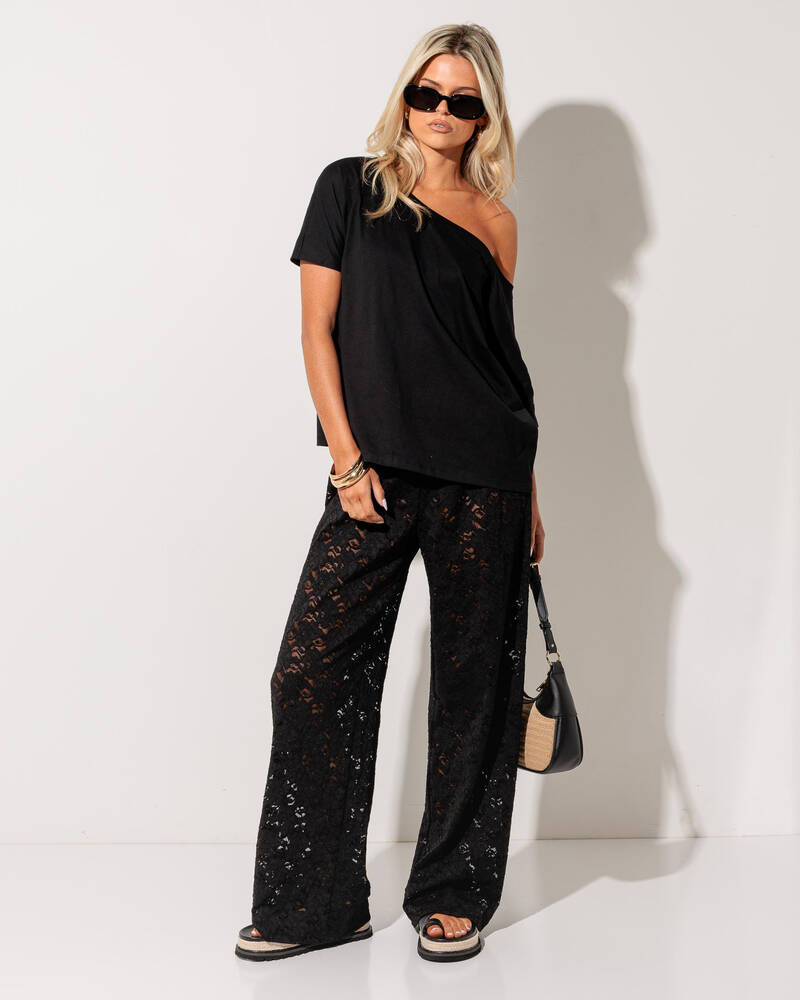 Ava And Ever Raven Off Shoulder T-Shirt for Womens