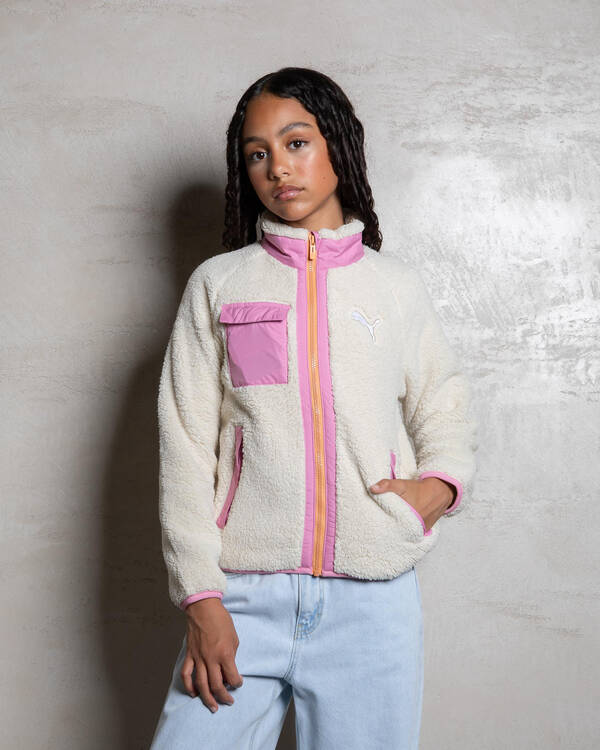 Puma Girls' Hybrid Sherpa Jacket for Womens