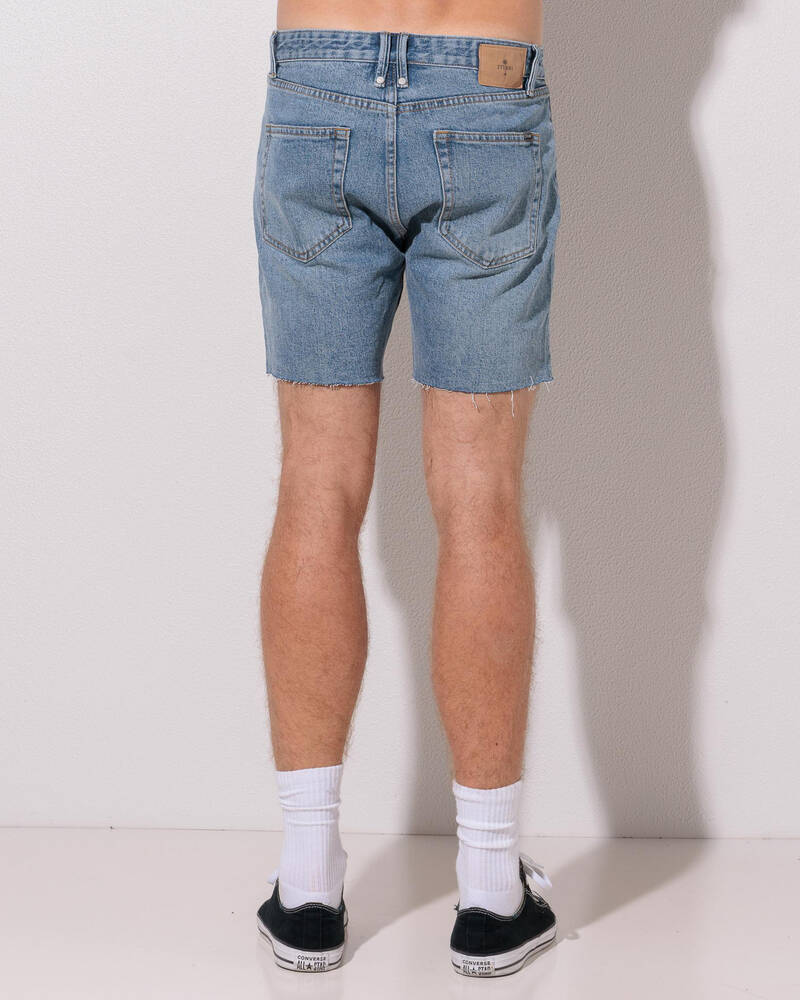 Thrills Mandude Raw Slim Cropped Denim Shorts for Mens