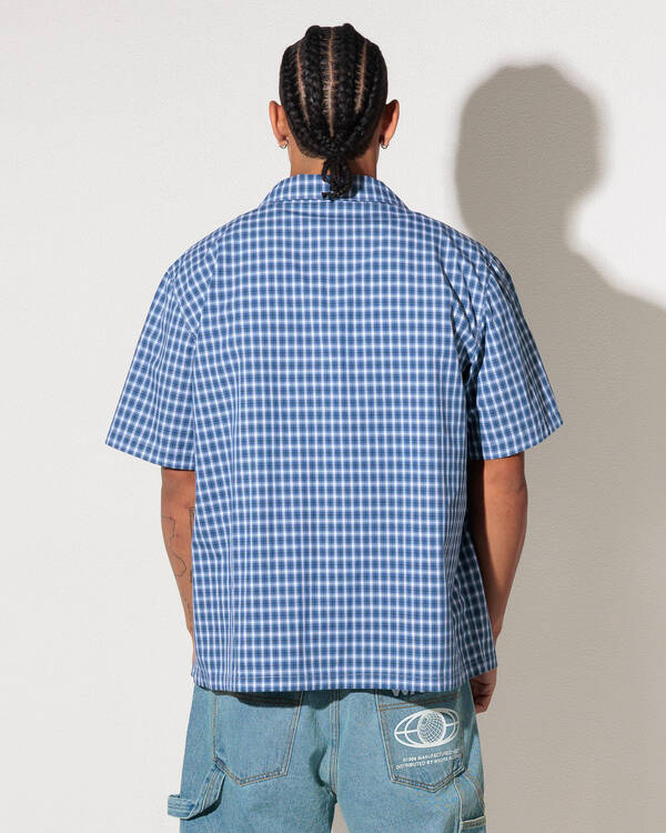 Wndrr Return Check Short Sleeve Shirt for Mens