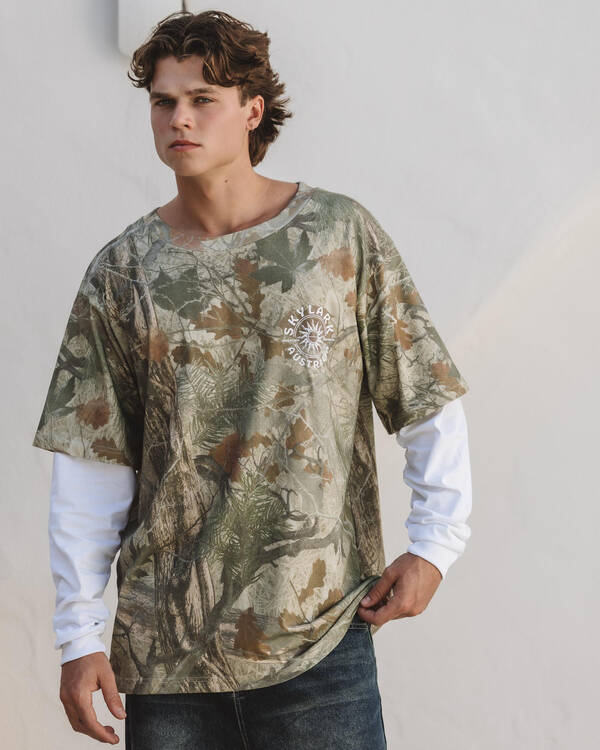 Skylark Fragment Layered Long Sleeve T-Shirt for Mens