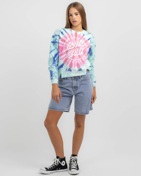Santa Cruz Girls' Opus Dot Front Tie Dye Sweater for Womens
