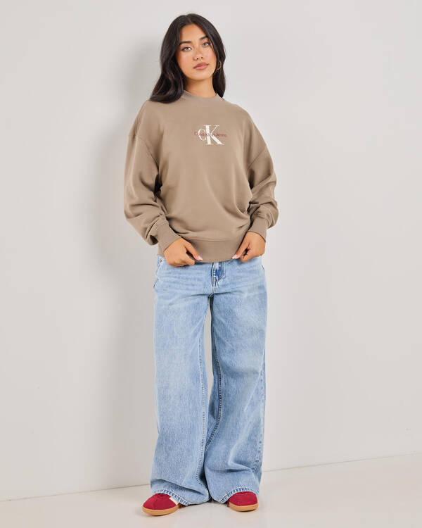 Calvin Klein Monologo Crewneck Sweatshirt for Womens