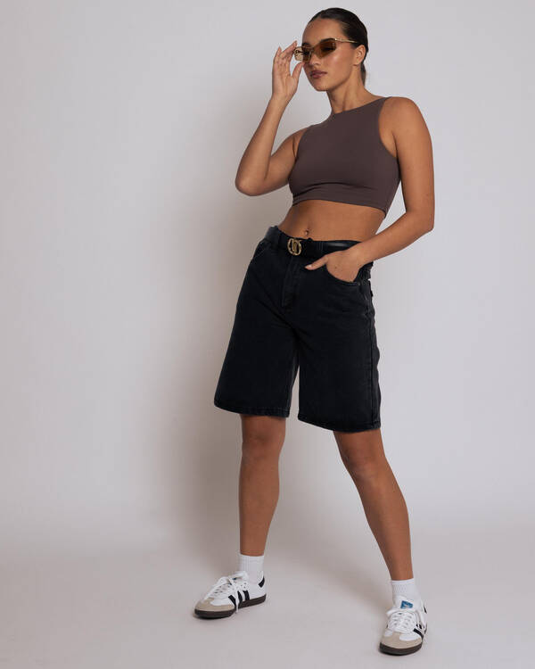 Ava And Ever Basic Super Soft Backless Crop Top for Womens