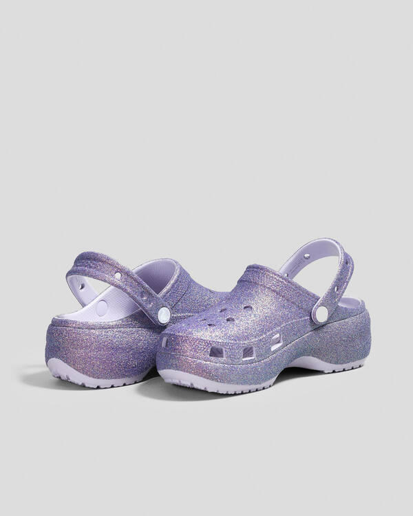 Crocs Classic Platform Glitter Clogs for Womens
