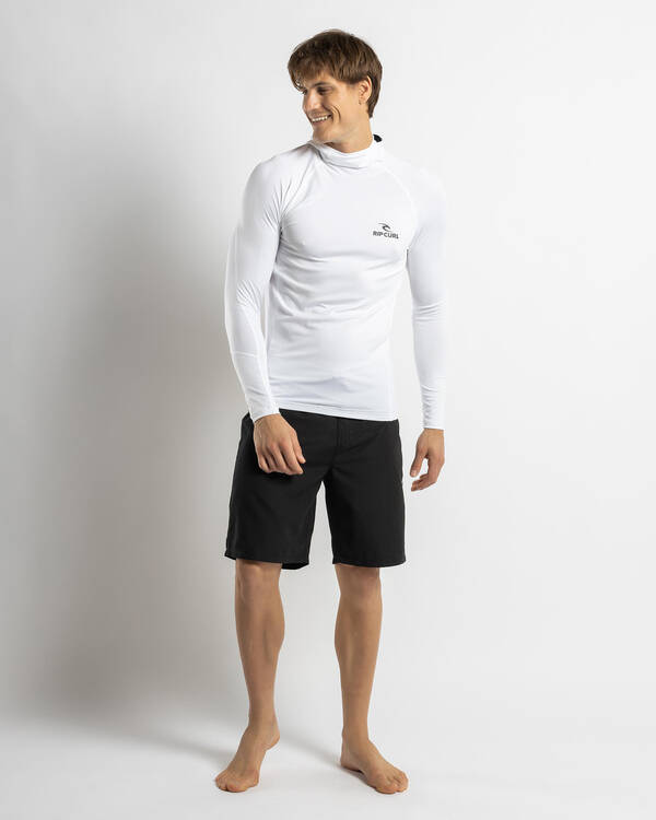 Rip Curl Stack UPF Performance Hood Long Sleeve Rash Vest for Mens