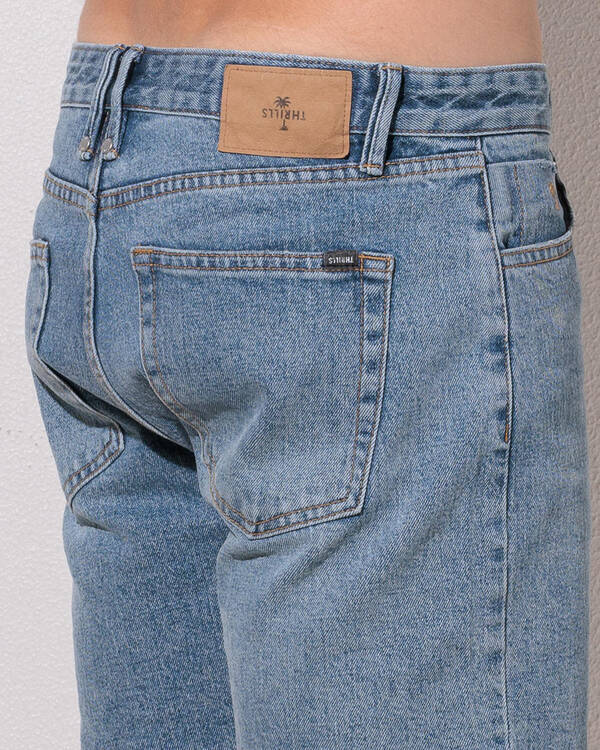 Thrills Mandude Raw Slim Cropped Denim Shorts for Mens