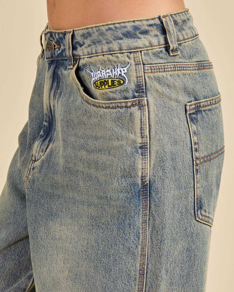 Worship Supplies Messenger Bag Baggy Split Jeans for Womens