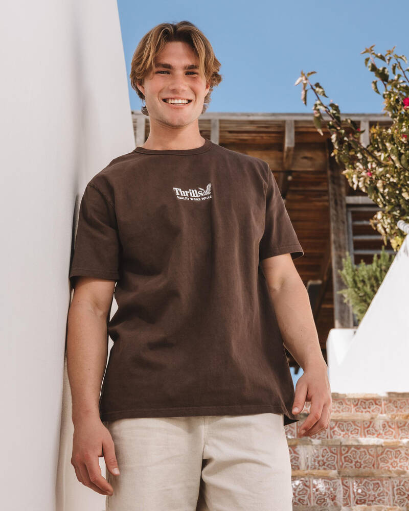 Thrills Workwear Embro Merch Fit T-Shirt for Mens